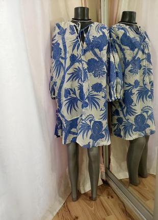 Удлинённая с объемными рукавами рубашка 👕, туника большого размера