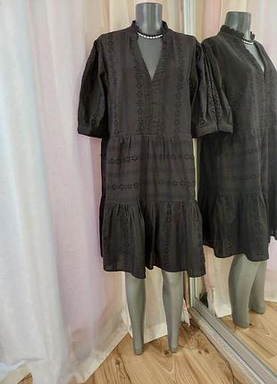 Ярусное с объемными рукавами платье 👗прошва