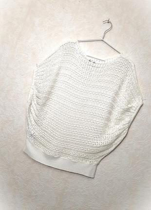 New look красивая ажурная кофта белая вязаная короткие рукава деми/зима женская накидка джемпер6 фото