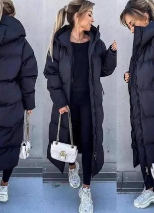 Зимнее длинное пальто пуховик (синтепух) ❄️ до -25⁰с