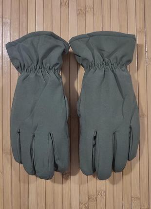 Гірськолижні рукавиці з сенсором лижні рукавиці на флісі колір олива розмір xl