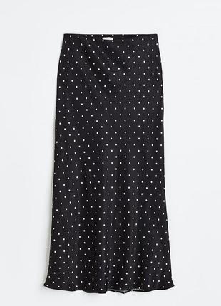 Спідниця h&m горошок чорна кежуал xl, стан ідеальний