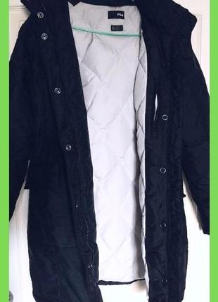 Куртка зима женская пуховик р.36 s,xs с капюшоном, пух, fila