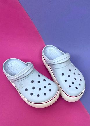 Жіночі крокси платформа crocs crocband platform mineral blue