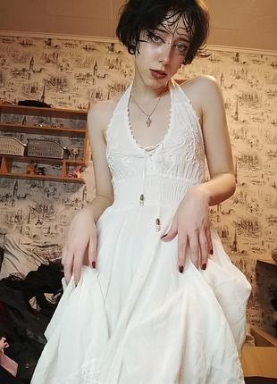 Белое эльфийское платье
