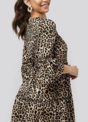 Новое стильное платье в принт леопард na-kd2 фото