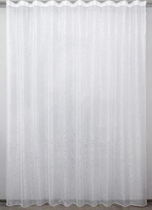 Тюль льон в вітальню, спальню. колір білий
