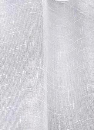 Тюль льон в вітальню, спальню. колір білий