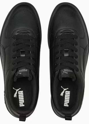 Кроссовки-кеды мужские puma rickie sneakers 387607 03 (черные, синтетика, повседневные, бренд пума)4 фото