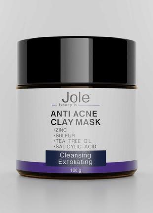 Маска очищувальна для жирної та проблемної шкіри jole anti acne mask 110g