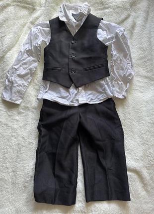 Класичний костюм 3-ка для хлопчика піджак брюки жилет