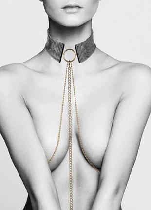Ожерелье-воротник-чокер bijoux indiscrets desir metallique collar black2 фото