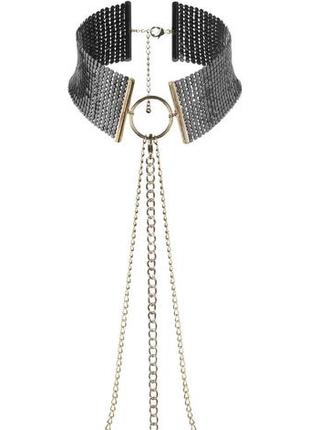 Ожерелье-воротник-чокер bijoux indiscrets desir metallique collar black3 фото