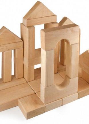 Детский деревянный конструктор "городок №1" 11231, 35 деталей