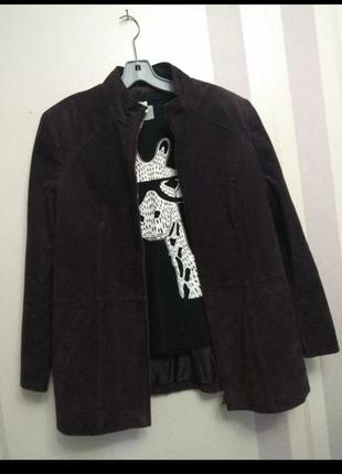 Шикарная кожаная куртка , большой размер, на л,хл2 фото
