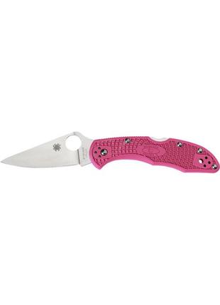 Ніж spyderco delica 4 flat ground pink