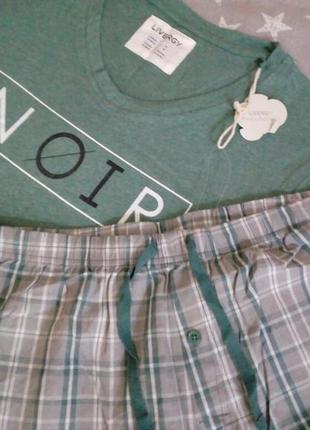 Мужская пижама домашний костюм, биохлопок, livergy германия, футболка штаны5 фото