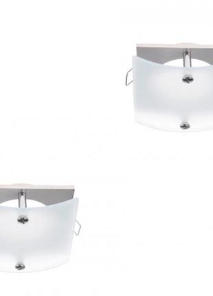 Комплект из двух светильников точечных декоративных hdl-aj sn/white glass