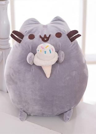 Мягкая игрушка пушин кот с мороженым большой 21х24см pusheen cat