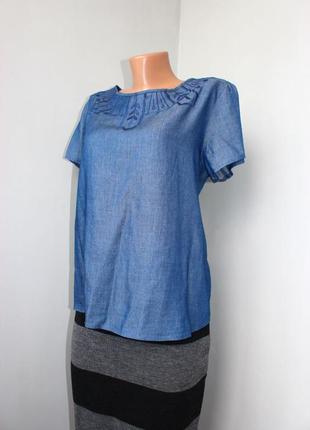 Блуза / рубашка тонкий джинс / лиоцел / с вышивкой /с распоркой спины, индия, м