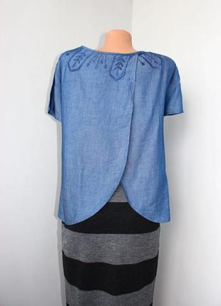 Блуза / рубашка тонкий джинс / лиоцел / с вышивкой /с распоркой спины, индия, м3 фото