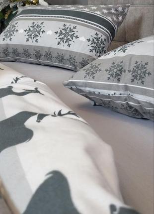 Комплект постільної білизни фантом/сірий, turkish flannel10 фото