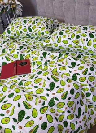 Комплект постельного белья авокадо, turkish flannel2 фото