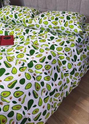 Комплект постельного белья авокадо, turkish flannel3 фото
