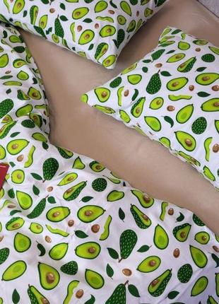 Комплект постельного белья авокадо/беж, turkish flannel4 фото