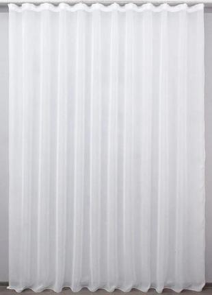 Якісний тюль з тканини льон мережка. колір білий2 фото