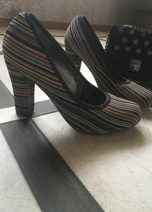 Туфли полоска,разноцветные