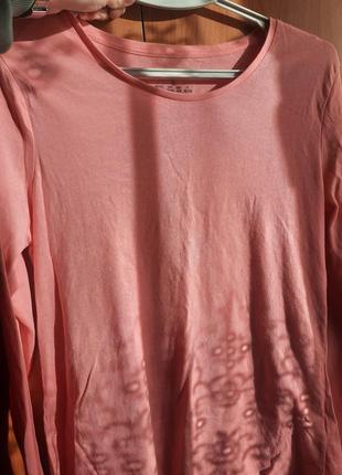 Розовый лонгслив кофта с длинным рукавом, коралловая футболка от primark1 фото