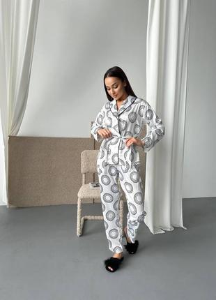 Шикарные шелковый домашний костюм