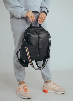 Класичний жіночий рюкзак чорний3 фото