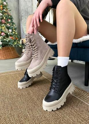 Женские зимние замшевые/кожаные ботинки