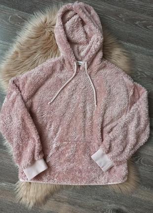 Розовое пушистое худи h&m