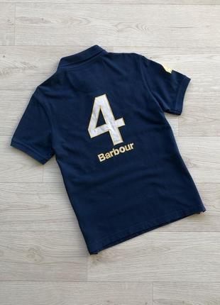 Лімітована футболка поло barbour polo club 4 logo polo shirt blue3 фото