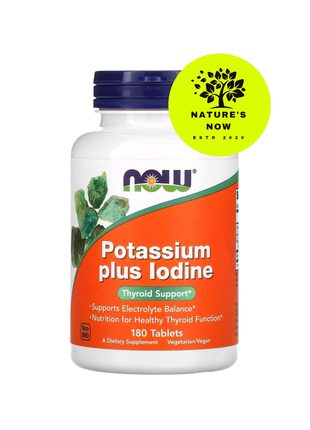 Now foods калій плюс йод — 180 таблеток/ йодид калію, сша