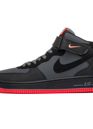 Кроссовки nike air force 1 mid 07 black red