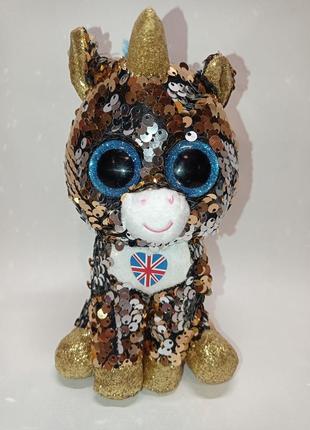 М'яка іграшка глазастик з пайєтками єдиноріг ту