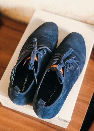 Темно-синие демисезонные ботинки оксфорды carlo pazolini5 фото