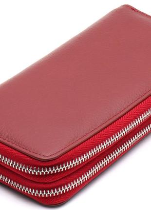 Бордовый женский кошелек из натуральной кожи с двумя автономными отделами st leather st238-23 фото