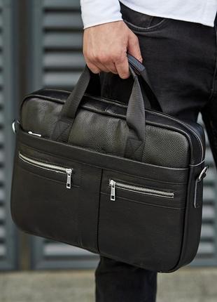 Офисная мужская сумка для ноутбука и документов sk n8956 черная1 фото