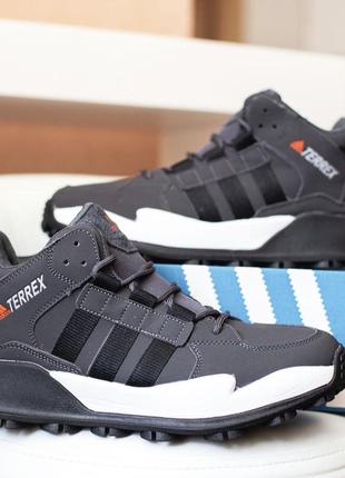 Adidas terrex кроссовки мужские отличное качество зимние с мехом высокие серые с черным ботинками сапоги теплые адидас терекс