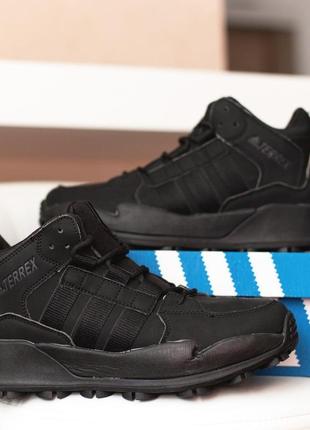 Adidas terrex кроссовки мужские отличное качество ботинки зимние с мехом черные адидас терекс сапоги