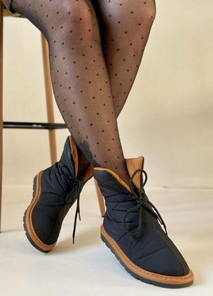 Дутики черевики зимові чорні бежеві молочні3 фото