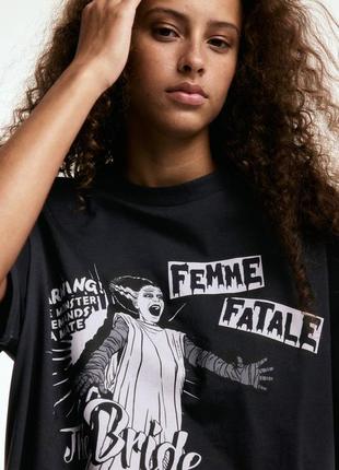 Футболка оверсайз с принтом от h&m