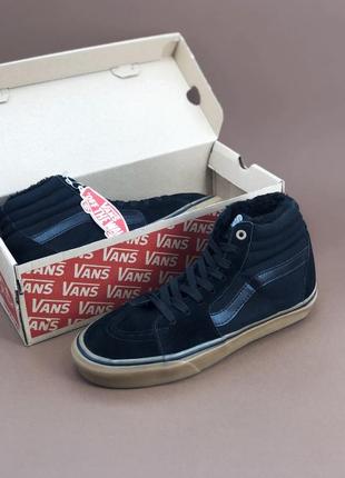 Кеды утепленные vans sk-8 black gum winter high2 фото