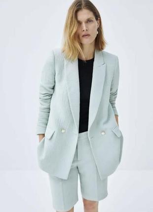 Zara пиджак оверсайз, жакет оверсайз, блейзер оверсайз, мятный пиджак,