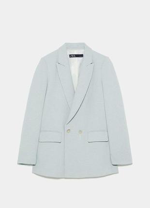 Zara пиджак оверсайз, жакет оверсайз, блейзер оверсайз, мятный пиджак,3 фото